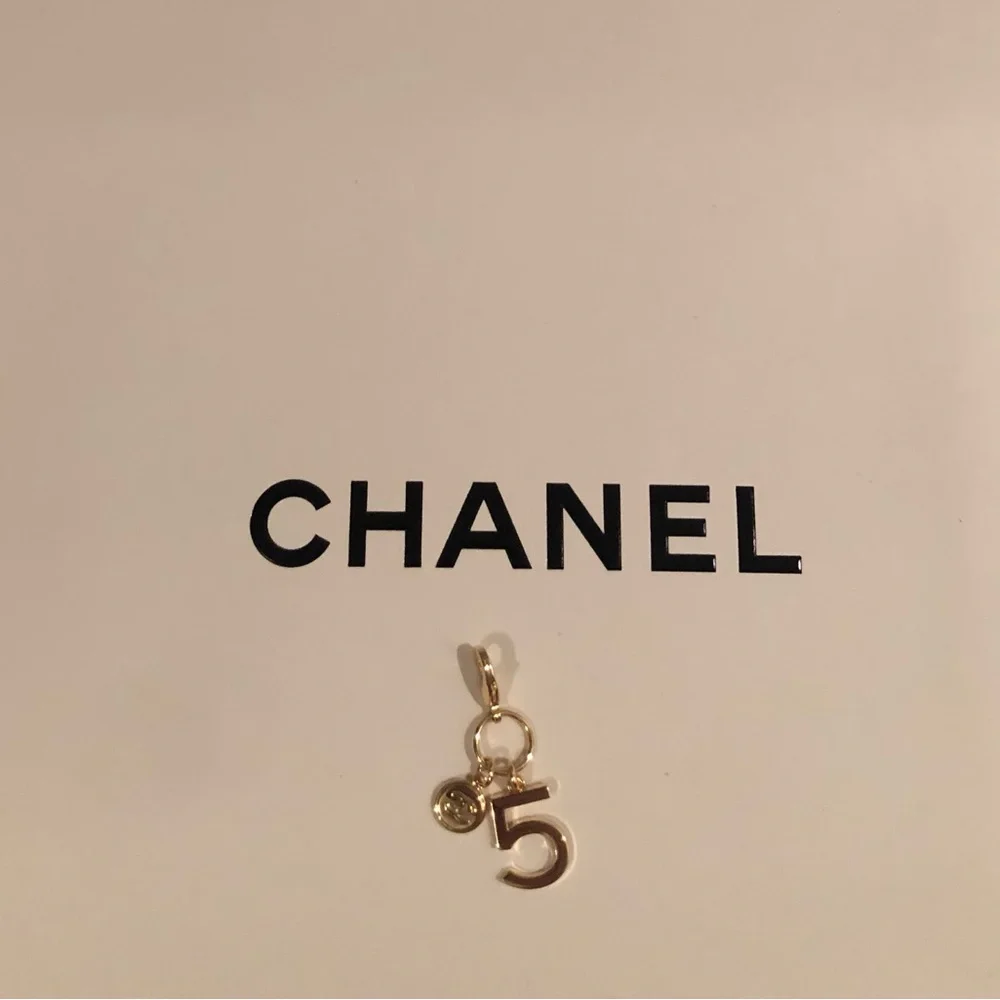 CHANEL Gold Number 5 Charm Pendant